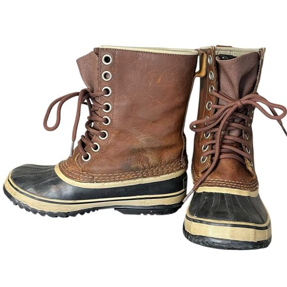 SOREL 1964 Premium T Boot Tobacco Leather Waterproof Women's Size 6‎ - Picture 1 of 8